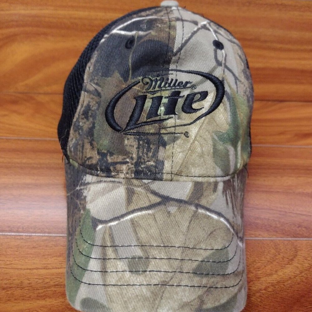 Miller Lite Camouflage Mesh Snapback Hat Advertising Cap